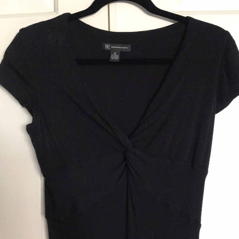 Black V neck maxi dress
